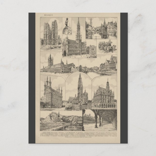 Cartão Postal Enciclopédia Francesa, 1920, Bélgica (Frente)