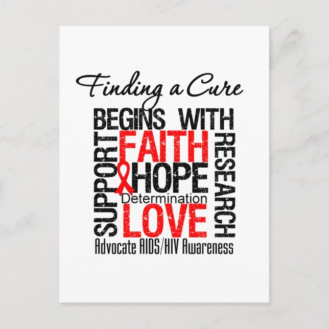 Cartão Postal Encontrar uma Cura para o HIV da AIDS (Frente)