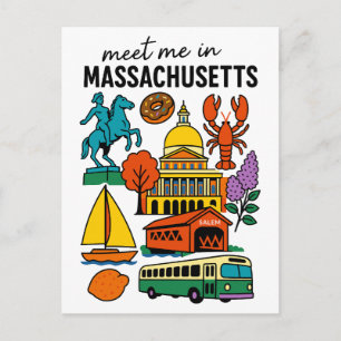 Cartão Postal Encontre-me em Massachusetts Boston Lagosta Cranbe