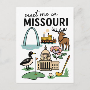 Cartão Postal Encontre-me em Missouri St. Louis Kansas City Rive