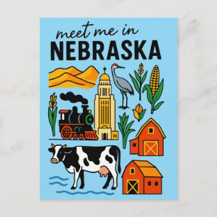 Cartão Postal Encontre-me em Nova Nebrasca Marcas Registradas Re