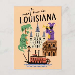 Cartão Postal Encontre-me na Louisiana Nova Orleans Jazz Bayou