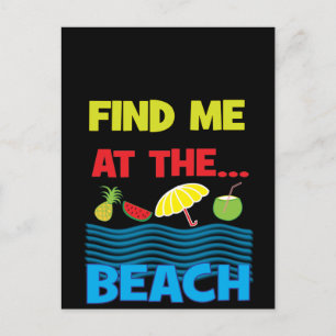 Cartão Postal Encontre-me na Praia Projeto de Férias de Verão