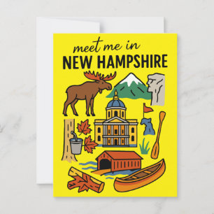 Cartão Postal Encontre-me nas Montanhas de New Hampshire Ícones 