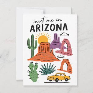 Cartão Postal Encontre-me no Deserto do Arizona Cacto Vermelho R