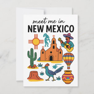 Cartão Postal Encontre-me no Novo México Sudoeste Zia Balão de A