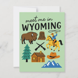 Cartão Postal Encontre-me no Vaqueiro Bisão Retro de Wyoming