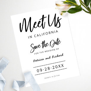 Cartão Postal Encontre-nos no Casamento de Destino Save The Date