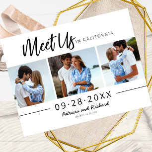 Cartão Postal Encontre-nos no Casamento Salvar a Data 3 Foto