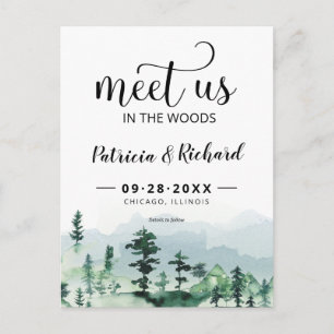 Cartão Postal Encontre-nos Nos Bosques Casamento ao Ar Livre Sal