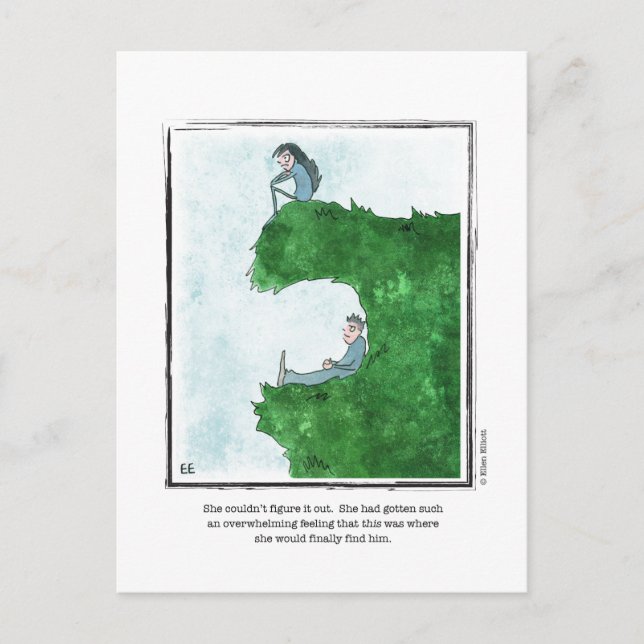 Cartão Postal ENCONTRE-O desenhos animados por Ellen Elliott (Frente)