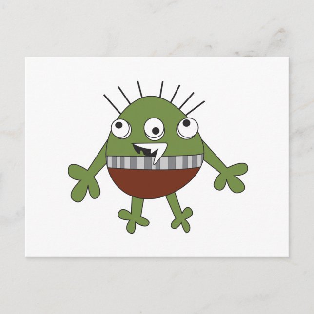 Cartão Postal encontre o monstro verde bobo (Frente)