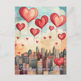 Cartão Postal Encontrei meu Amor em Atlanta EUA Dia dos Namorado