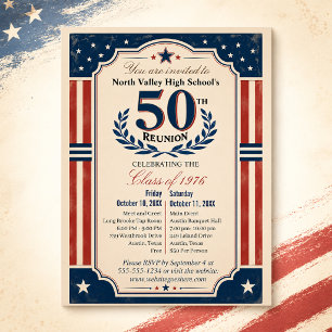 Cartão Postal Encontro de 50 anos de formatura estilo Americana