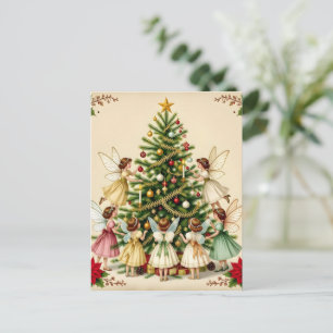 Cartão Postal Encontro de Fadas de Natal Vitoriano