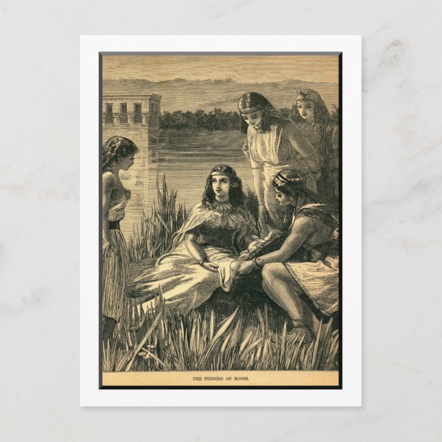 Cartão Postal Encontro de Moisés, Bíblia, Vintage (Frente)