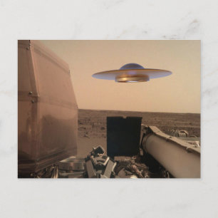 Cartão Postal Encontro de Saucer de OVNI de Alienígena Mars InSi