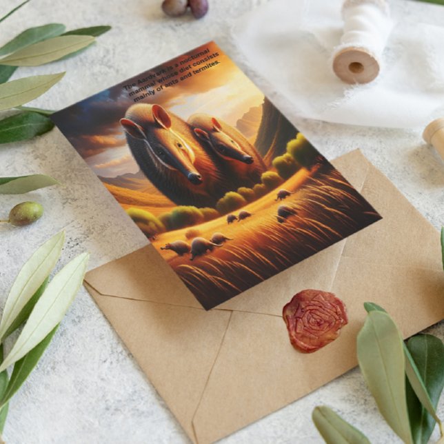 Cartão Postal Encontro Pacífico: Dois Aardvark no Campo Idílico (Criador carregado)