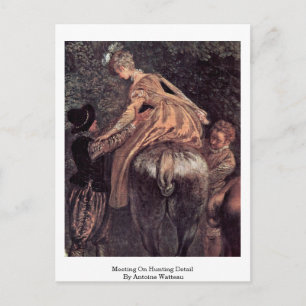 Cartão Postal Encontro Sobre A Caça Por Antoine Watteau