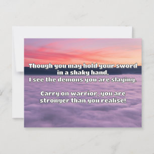 Cartão Postal Encorajamento à cotação positiva do Empath Warrior