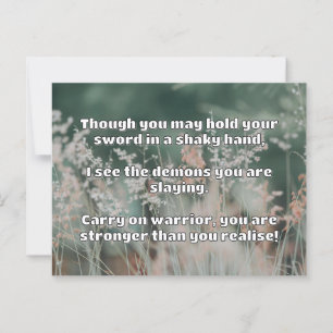 Cartão Postal Encorajamento à cotação positiva do Empath Warrior