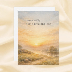 Cartão Postal Encorajamento Cristão do Amor Infalível de Deus