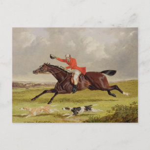 Cartão Postal Encorajando Hounds, 1839 (petróleo no painel)