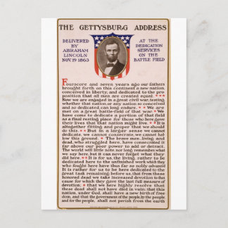 Cartão Postal Endereço de Gettysburg por Abraham Lincoln 1863