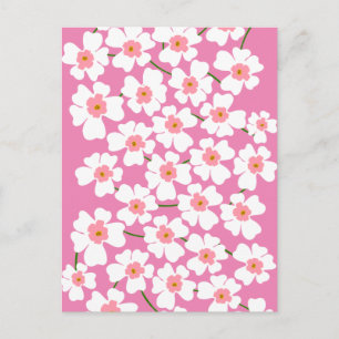 Cartão Postal Energia de Flores Branca e Rosa Fantástico