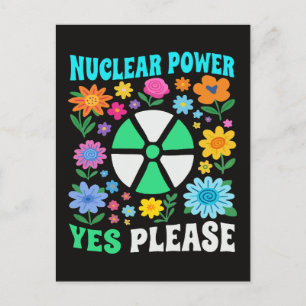 Cartão Postal Energia Nuclear Sim Por Favor Energia Limpa Flores