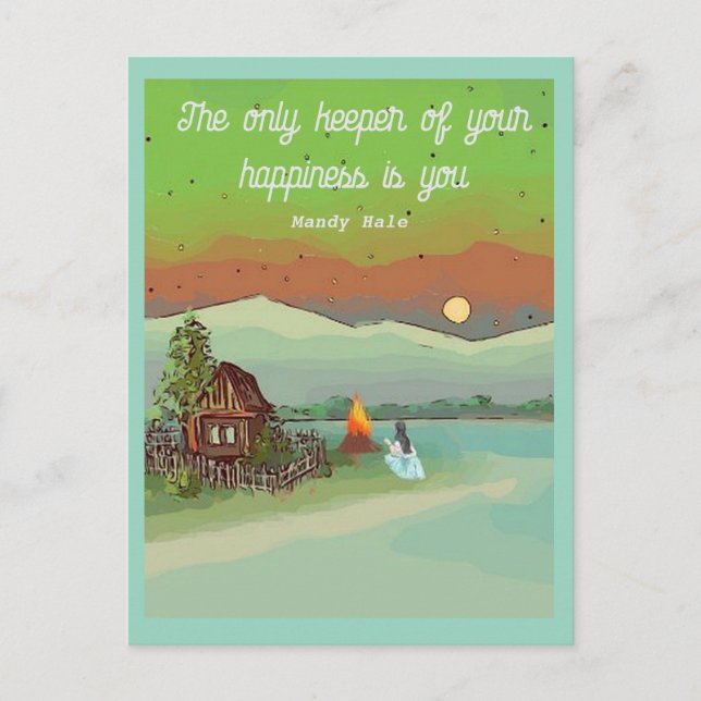 Cartão Postal ENERGIA SUMER com cabanas no céu azul e num lago (Frente)