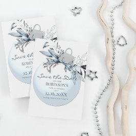 Cartão Postal Enfeite Azul de Natal | Salve a Data 