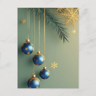 Cartão Postal 🎄 Enfeite de Férias Elegante Brilho ❄️ Natal