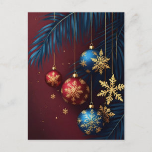 Cartão Postal Enfeite de Natal Elegante para as Festas