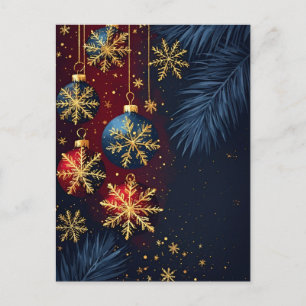 Cartão Postal ❄️ Enfeite de Natal Luxuoso Mágico 🎄 Elegante