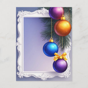 Cartão Postal 🎄 Enfeites de Inverno & Magia de Pinheiro ❄️ Féri