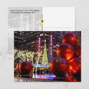 Cartão Postal Enfeites de Natal da Sixth Avenue, NYC -