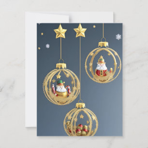 Cartão Postal Enfeites de Natal Elegantes
