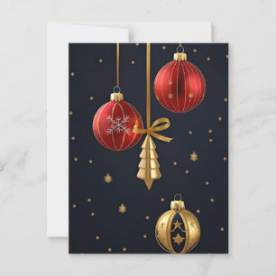 Cartão Postal Enfeites de Natal Elegantes