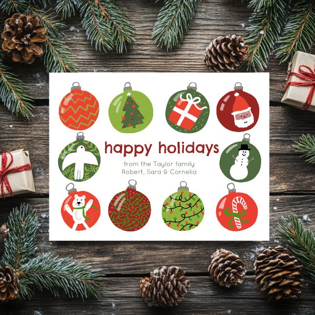 Cartão Postal Enfeites de Natal Encantadores Natal Antigo PERSON (Charming Christmas Ornaments Vintage Xmas CUSTOM Postcard
)