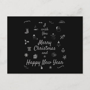 Cartão Postal Enfeites de natal Feliz ano novo Merry Xmas