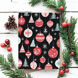 Cartão Postal Enfeites de Natal Preto