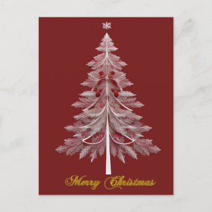 Cartão Postal ✨ Enfeites Elegantes de Natal Árvore de Natal Fest
