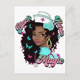 Cartão Postal Enfermagem de melanina de enfermeira negra