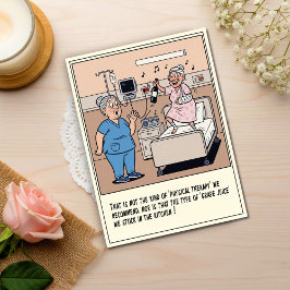 Cartão Postal Enfermeira Chocada Observa Paciente Dançar e se Re