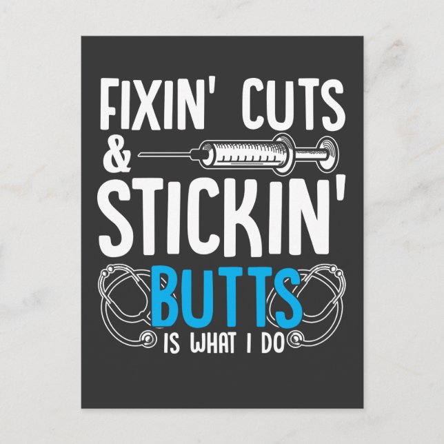 Cartão Postal Enfermeira Enfermeira Encantada Humor Piadas Assis (Frente)