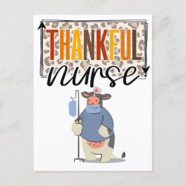 Cartão Postal Enfermeira grata no dia de ação de graças enfermei