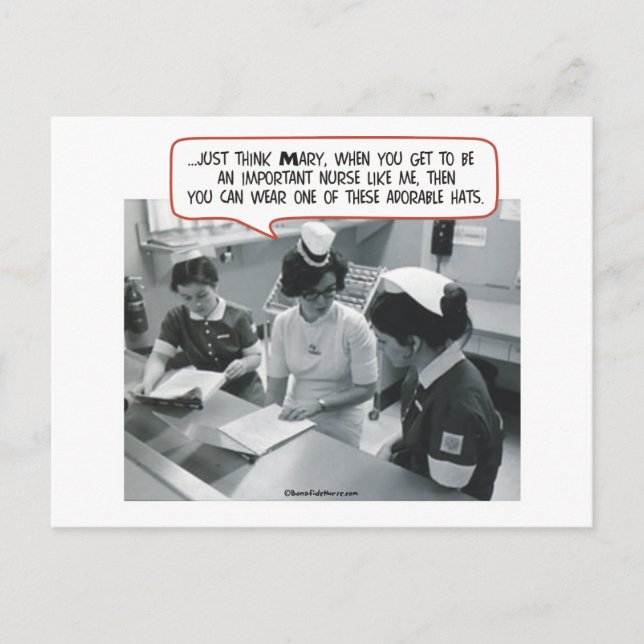 Cartão Postal Enfermeira Importante - Chapéu Adorável (Frente)