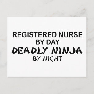 Cartão Postal Enfermeira Registrada Morta Ninja