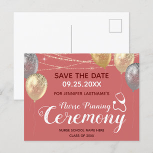 Cartão Postal Enfermeira rico Pinning Ceremony Salvar Data